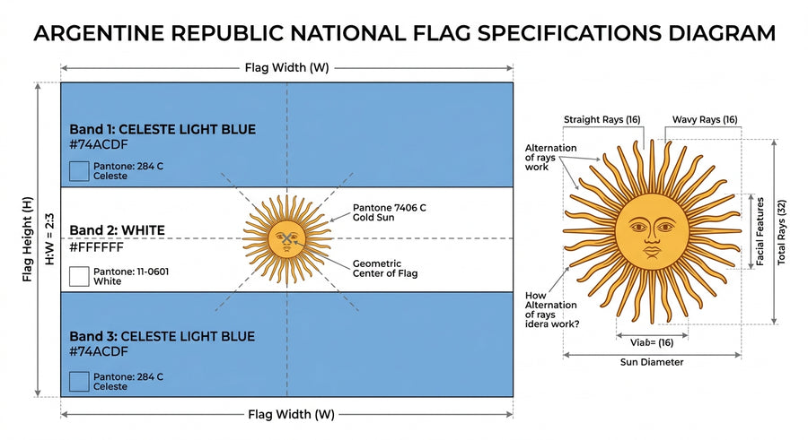 Argentina flag design diagram