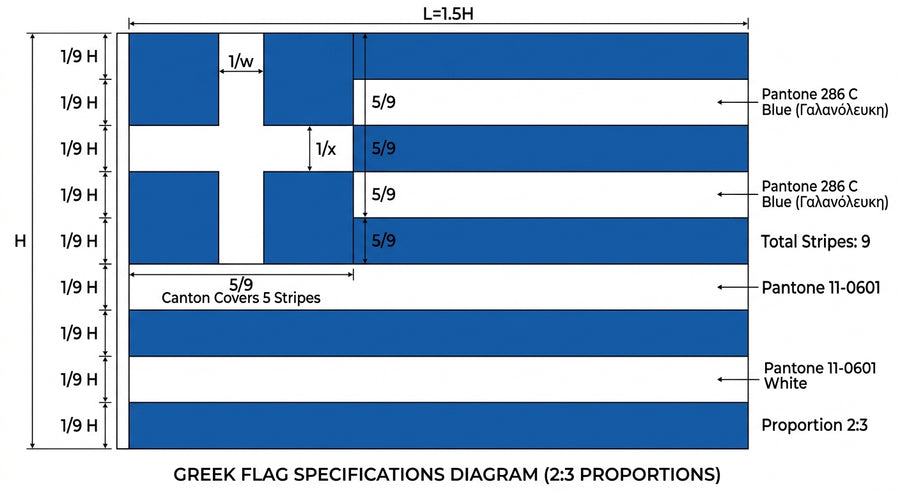 Greece flag design diagram