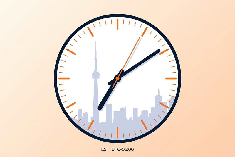 Clock showing local time in Ottawa