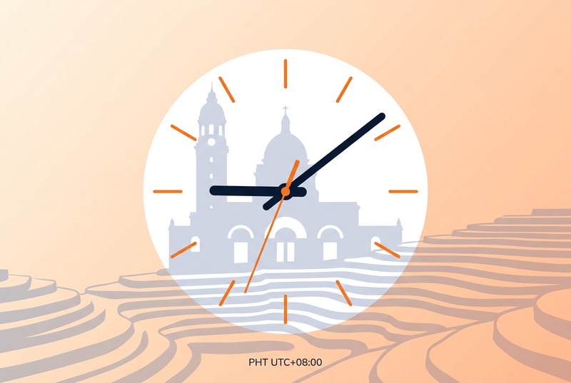 Clock showing local time in Manila