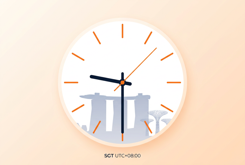 Clock showing local time in Singapore