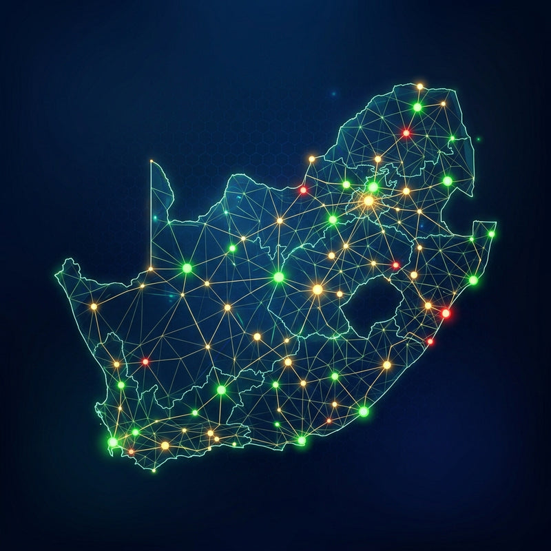 South Africa on the world map