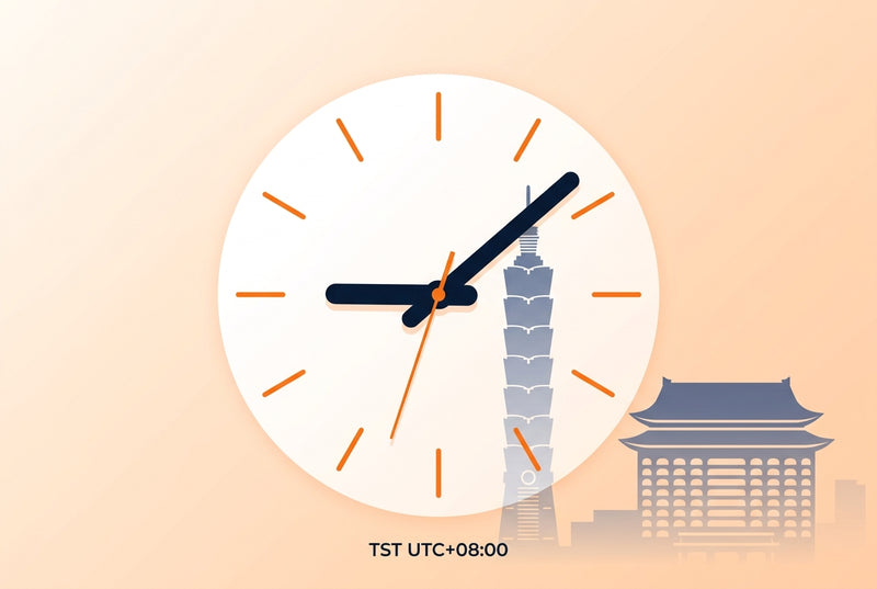 Clock showing local time in Taipei