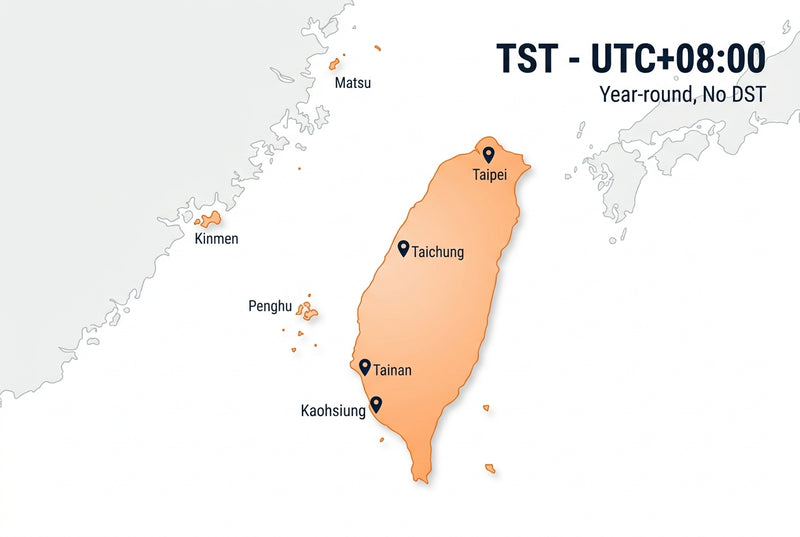 Taiwan on the world map