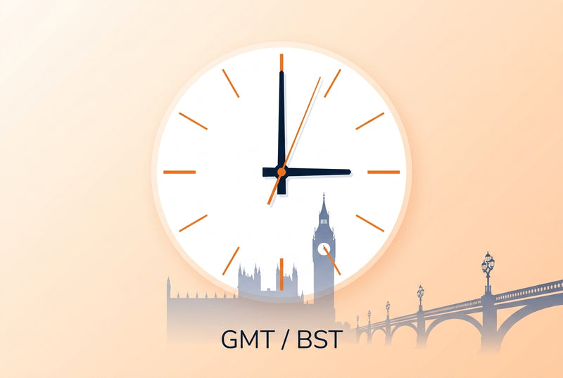 Clock showing local time in London