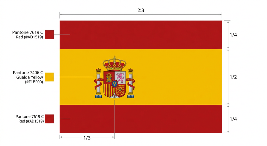 Spain flag design diagram